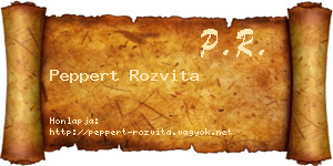 Peppert Rozvita névjegykártya
